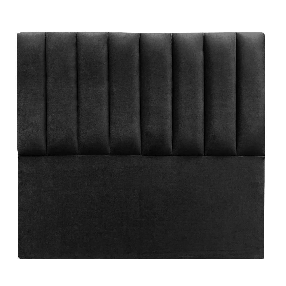 Espacio Hogar - Respaldo Tubular Vertical Queen Felpa Negro