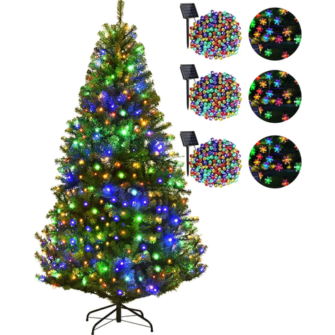 Geneerico - Arbol De Navidad 1.80Mts + 6 Luces Solares Modelos Variados