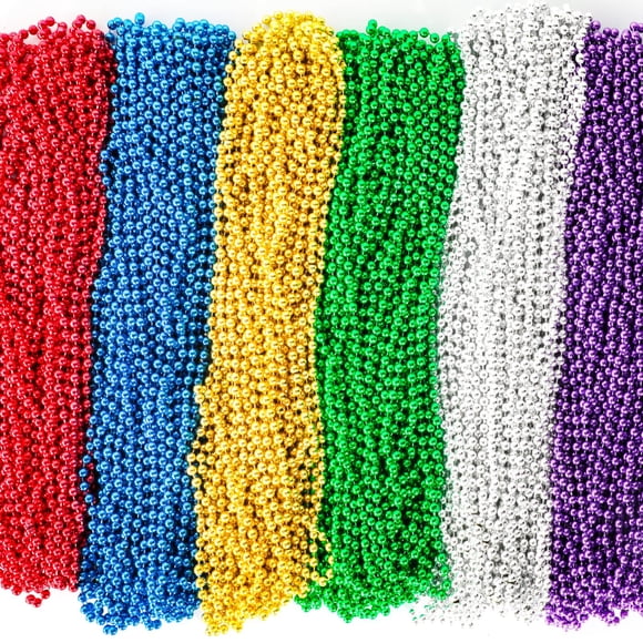 Perlas Garma para Mardi Gras, 144 unidades, varios colores, 84 cm de largo