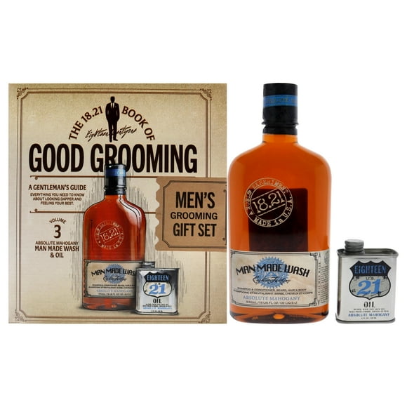 Set 18.21 Man Made Book of Good Grooming Volume 3 Absolute Mahogany