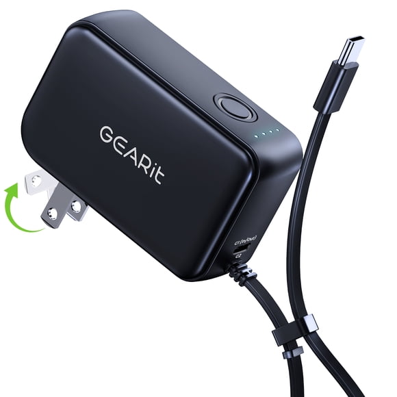 Cargador GearIt 3 en 1 GaN de 33 W con banco de energía y cable de 5000 mAh
