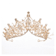 thumbnail image 1 of Xiao Hua Corona de Boda con Diamantes de Imitación y tiara, Accesorios para el Cabello de Mascarada con Gemas, Dorado, 1 of 4