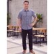 thumbnail image 2 of INSPIRE CHIC Camisas de Cuadros para Hombre Grandes y Altas de Manga Corta con Botones XL Azul Marino Negro, 2 of 5
