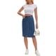 thumbnail image 2 of INSPIRE CHIC Falda de Mezclilla para Mujer con Botones y Bolsillos 2026 Falda Midi Vaquera Occidental S Azul, 2 of 6