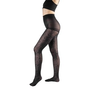 Ingesa - Panty Negra 70 Denier Diseño 4 Zebra L-Xl Negro