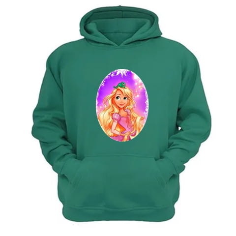 Genérico - Polerón Canguro Rapunzel Verde Aguamarina Talla Xs Unisex