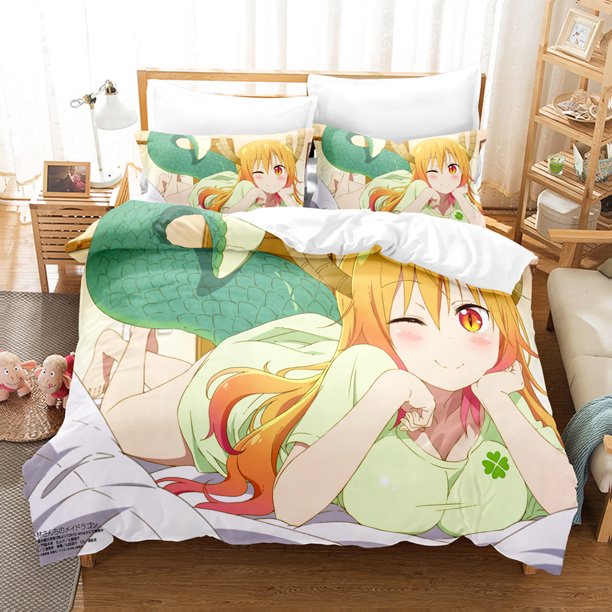 Anime The maid dragon of Kobayashi-san Bedding Set Boys Girls Twin Size Duvet Cover Pillowcase Bed Kids Adult Home Textile Bed Sheets