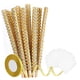 thumbnail image 2 of 24x Palitos de frutas dulces Palitos de frutas de con bolsas Cinta decorativa Golosinas de frutas Brochetas de madera para eventos Halloween Oro, 2 of 5