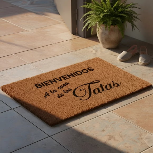 Tapete Limpia Pies Personalizado Bienvenidos a la casa de los Tatas