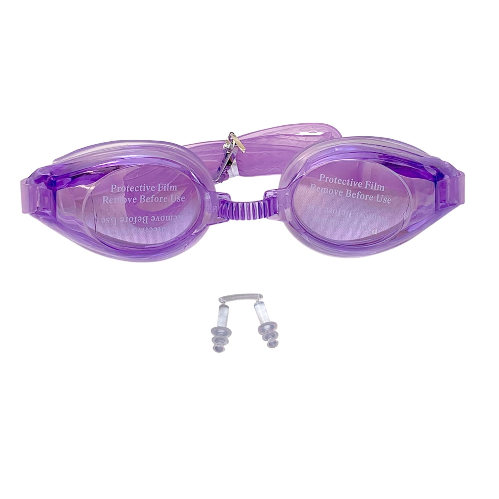 N-ofertas - Lentes Natacion Gafas Piscina Unisex Colores Tapones Oidos Morado