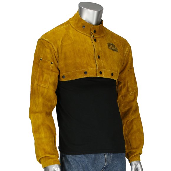 Capa de soldadura IRONCAT grande, cuero amarillo dorado