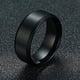 thumbnail image 3 of Anillo Titanio Moda 2023 Acero Quirurgico inoxidable Caballero Dama Cuadrado negro/talla 7, 3 of 3