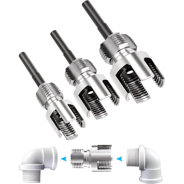 Terraja tubos 4 en 1 herramienta roscar interior exterior 1/2 3/4 1" PVC compatible taladros