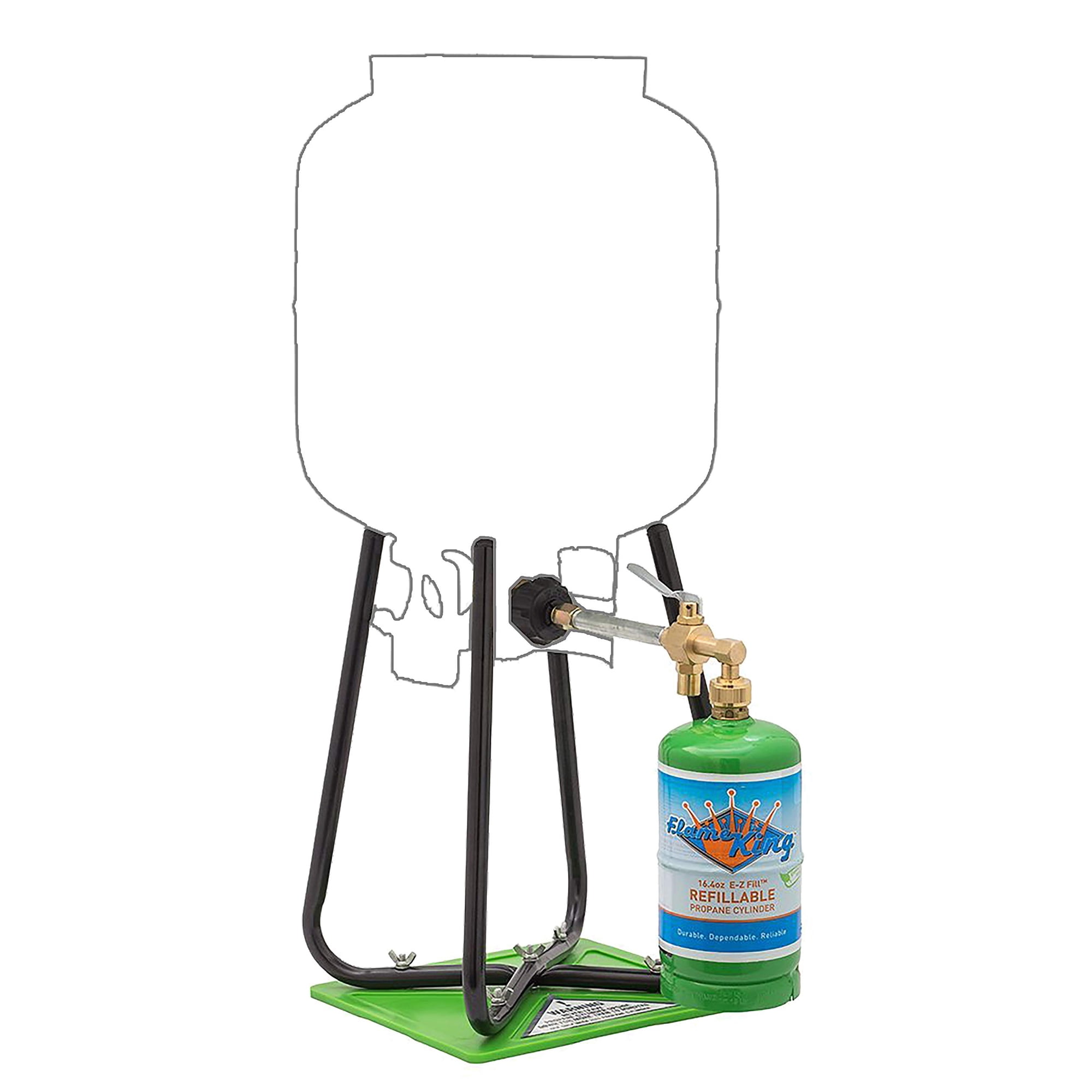 Tanque Cilíndrico De Propano Flame King Recargable De 1 Libra Con Kit De Recarga