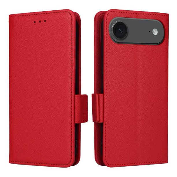 Funda Cartera para iPhone Air Tapa Flip con Ranuras y Soporte Rojo