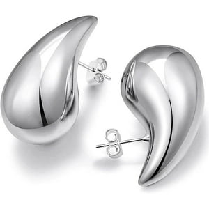 Veat00L - Aretes De Lágrima Para Mujer, Aretes De Aro De Oro Grueso, Aros Abiertos Huecos Gota De Agua De Peso Ligero, Hipoalergénicos, Chapados En Oro De 18 Quilates, Joyería Ligera De Moda