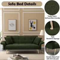 M&Ms - 70.1 ""Futon Sofa Bed, Convertible Double Sofa Bed With Folding Armrests For Living Rooms And Small Spaces