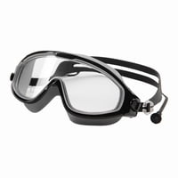 Magideal - Gafas De Natación Para Niños Con Visión Transparente, Ajustables, Impermeables, Con Marco Grande Negro