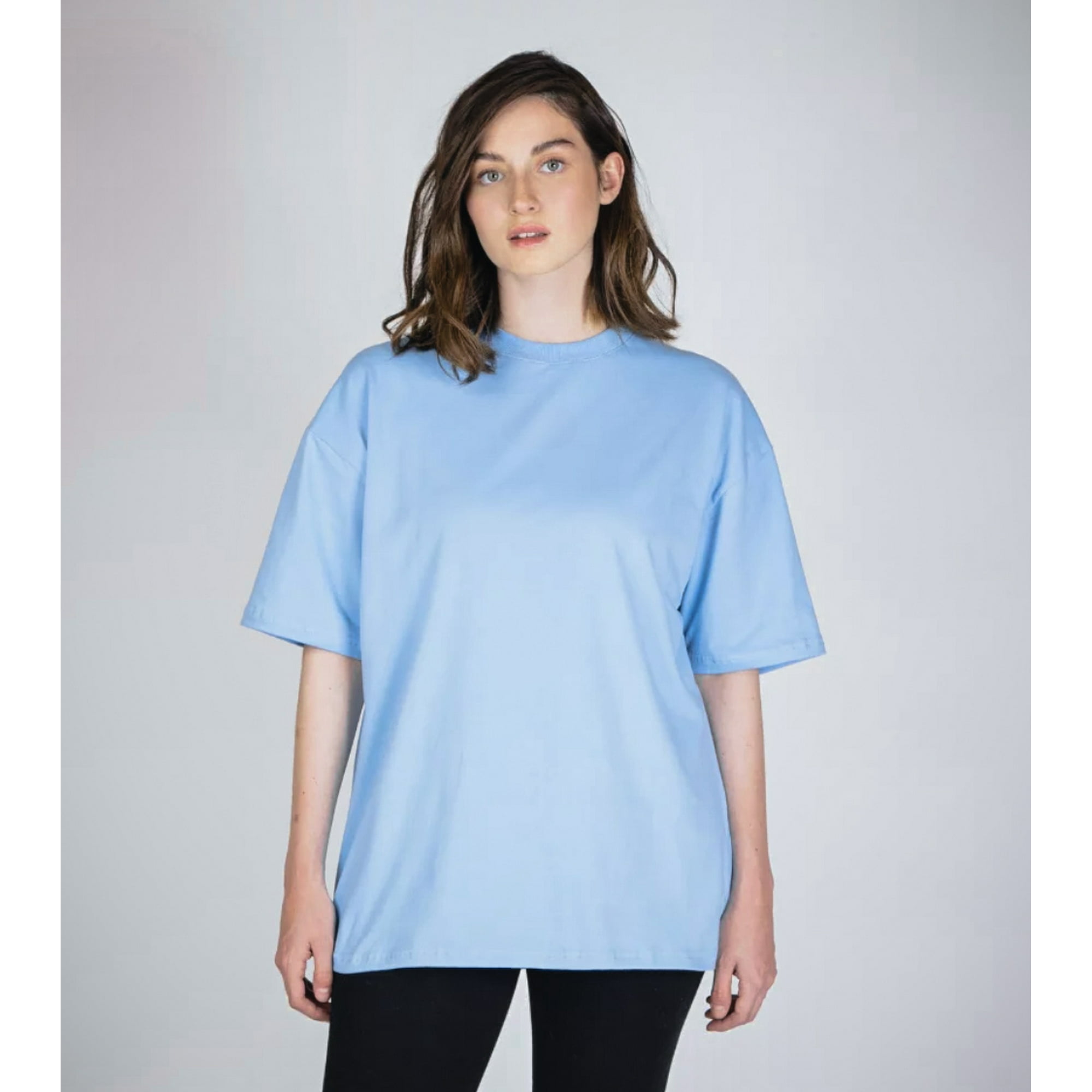 Uniforma Esenciales - Polera Oversize Minimalista Celeste Washed