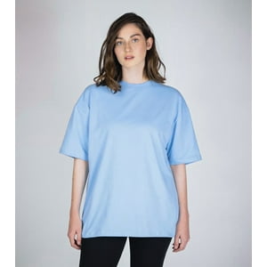 Uniforma Esenciales - Polera Oversize Minimalista Celeste Washed