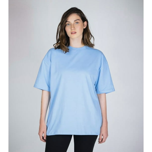 Polera Oversize Minimalista Celeste Washed