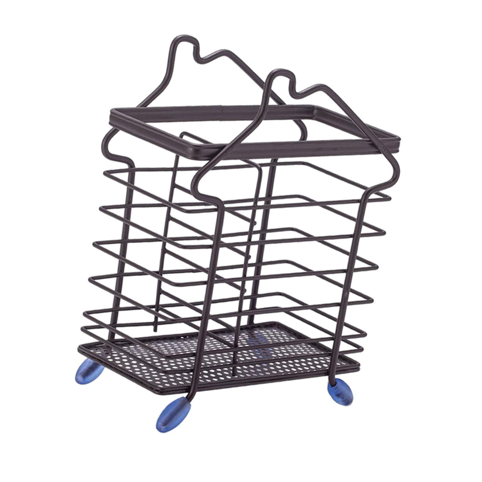 Magideal - Porta Palillos Contenedor De Utensilios De Cocina Organizador De Cubiertos Escurridor De Carbono Acero Instalación En Pared Adecuado Para Restaurante