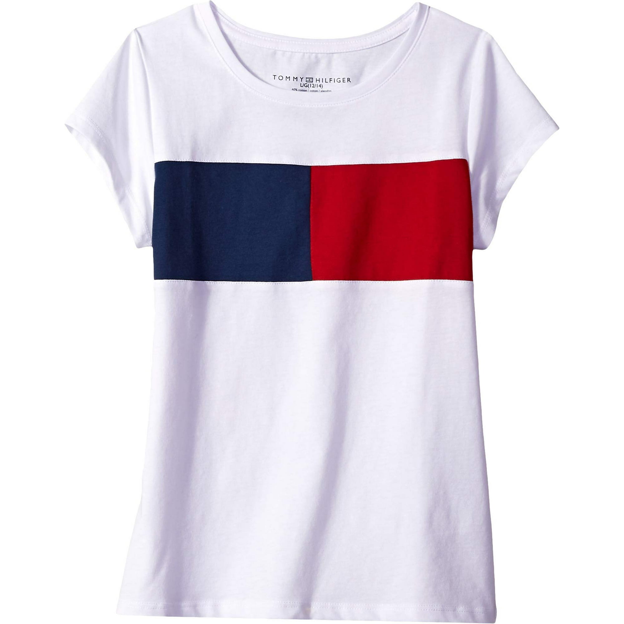 Camiseta Tommy Hilfiger Para Niñas, Algodón Blanco 4053, Talla 3t