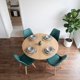 thumbnail image 4 of Comedor Mesa Redonda Equiz Wood 100cm + 4 Sillas Tulip Verde Esmeralda, 4 of 6