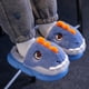 thumbnail image 3 of Pantuflas Niños De Felpa, Diseño Dinosaurio, Anime, Kawaii Color Azul Talla 30-31, 3 of 3