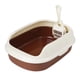 thumbnail image 5 of Caja de arena para animales pequeños, portátil, a prueba de salpicaduras, colcha semicerrada, inodoro para gatos, fácil de limpiar, bandeja de arena p Color café, 5 of 5