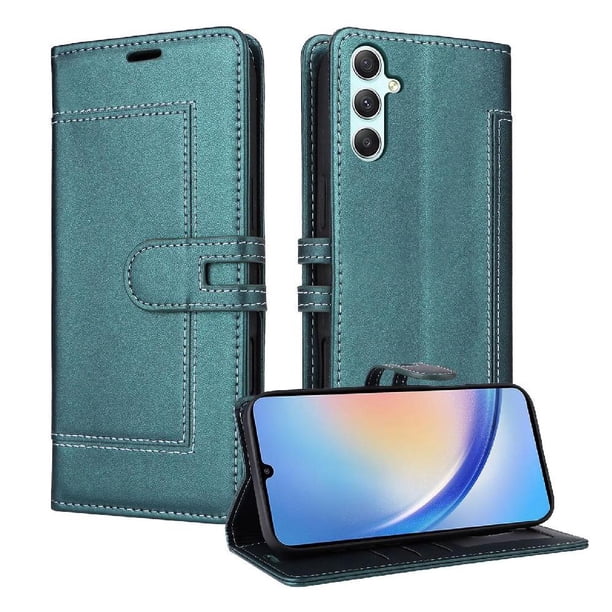 Premium Wallet Case for Samsung Galaxy A55 5G with Card Slots & Kickstand, Flip Cover Green