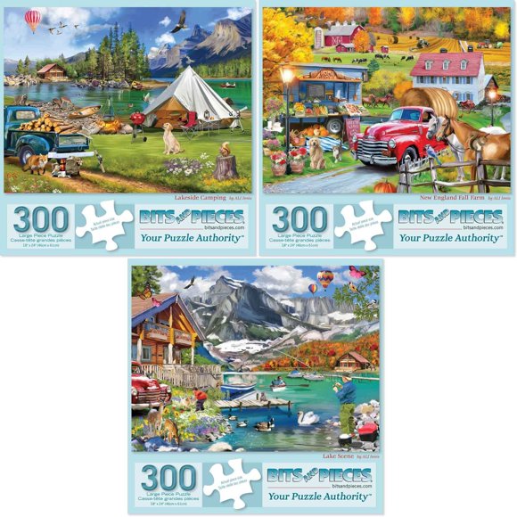 Juego económico de piezas y piezas de rompecabezas, 3 x 300 piezas para adultos