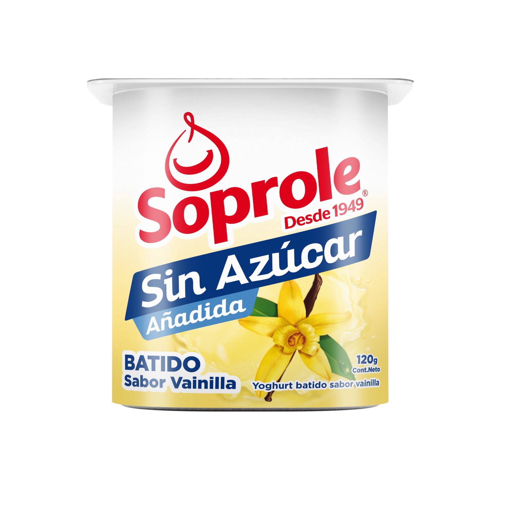 Yoghurt Batido Sin Azúcar Sabor Vainilla Pote 120 g Soprole