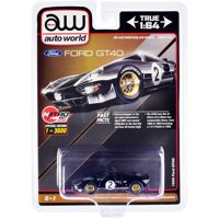 Modelo De Coche Fundido A Presión Aw Auto World 1966 Ford Gt40 #2 1/64