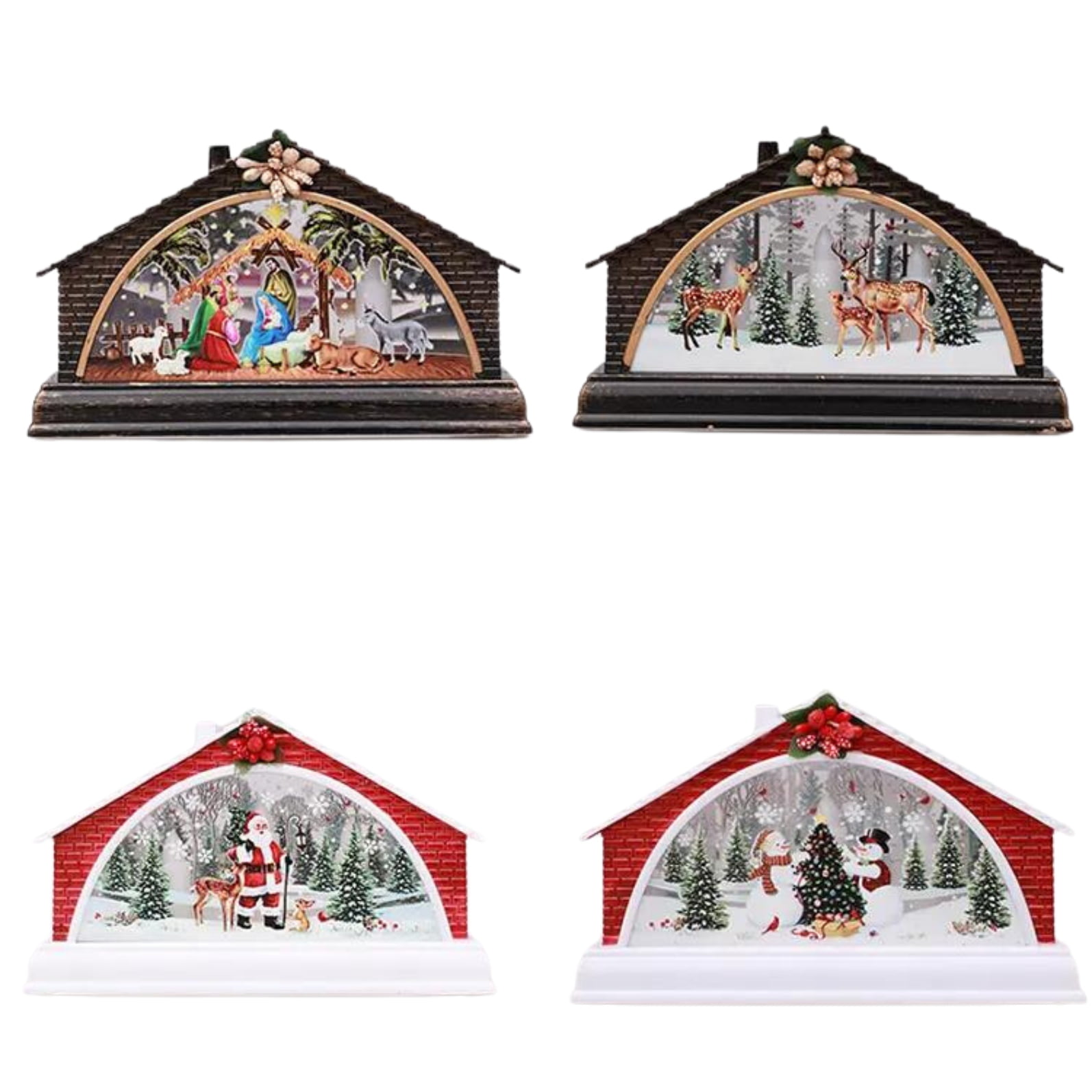 Bohemik - Pack De 4 Casas Navideñas Luminosas