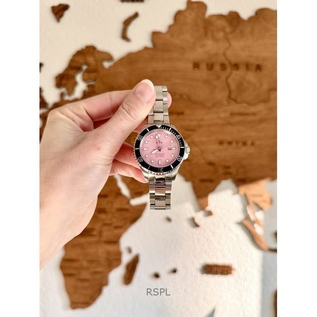 Reloj Ratio Freediver Sapphire De Acero Inoxidable Con Esfera Color Rosa Caramelo