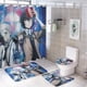 thumbnail image 1 of Perros Callejeros Bungo theme 4 piece Shower Curtain Set With Rugs Waterproof Bathroom Decor Set Includes Bath Mat U shaped Rug Toilet Lid Cover And Curtain With Hooks, 1 of 6