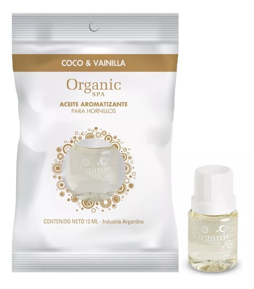 Aceite Aromatizante Esencias Coco & Vainilla 12 Ml Blanco Organic Spa