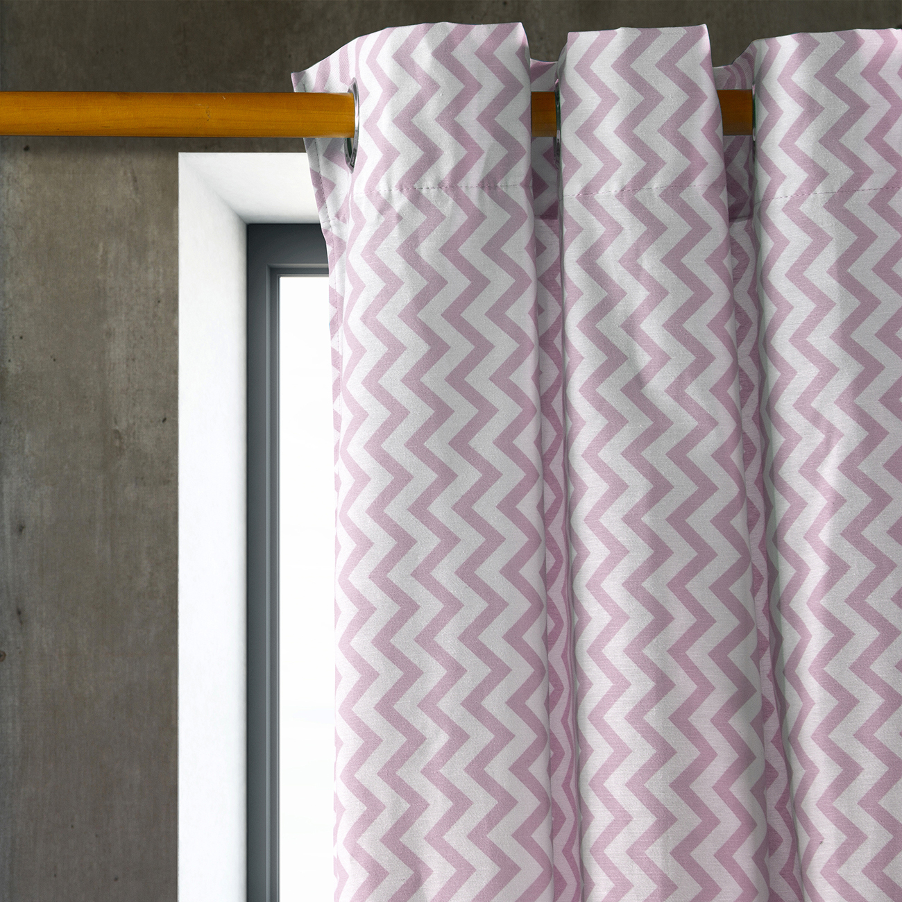 Masel - Cortina Lona Española 140X225 Zigzag Rosado