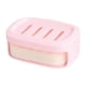 thumbnail image 2 of Jabonera De Doble Uso, Jabonera De Doble Capa Para Lavabo De Baño, Decorativa, Color Rosa Claro, 2 of 3