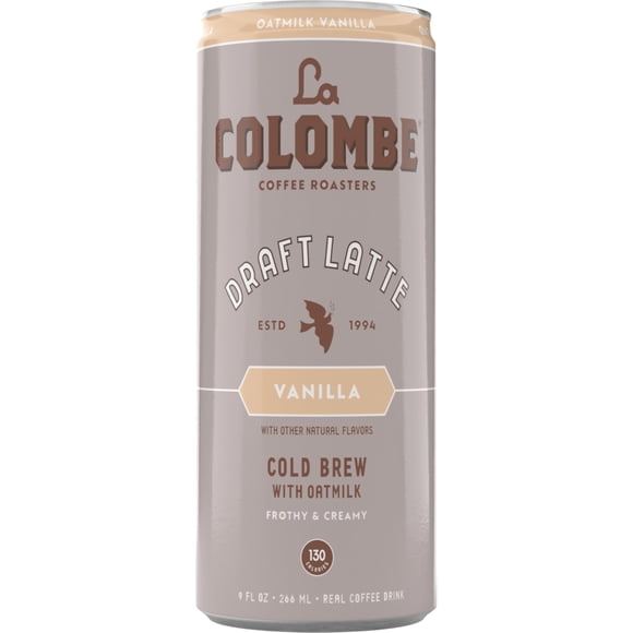Café La Colombe Vanilla Draft Latte con leche de avena 266 ml, paquete de 4