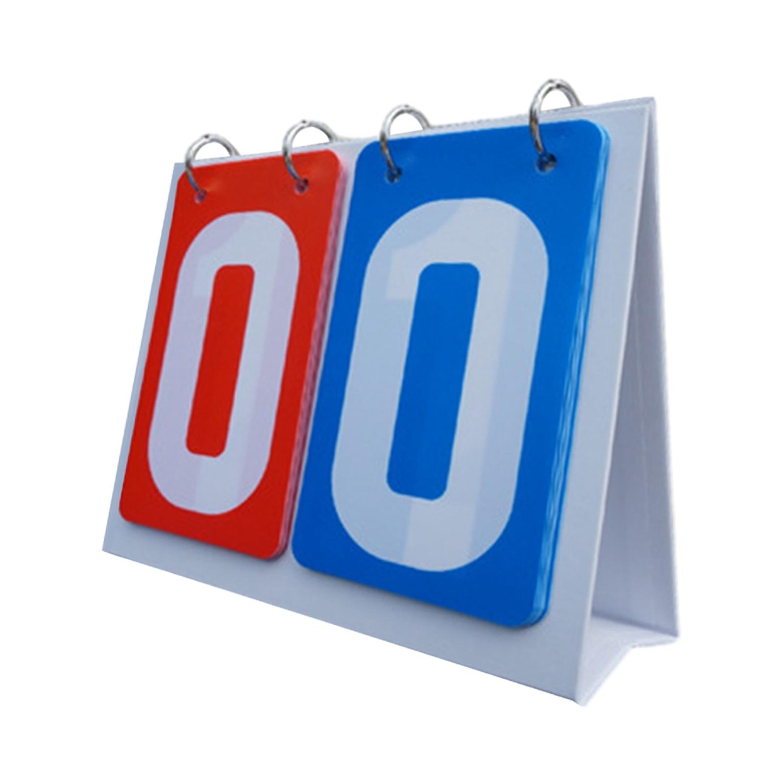 Magideal - Marcador Deportivo Contador De Puntuación 2 Dígitos Puntuación Manual Portátil Tarjetas Volteadas Tablero De Puntuación Tablero De Puntuación Con Núme Rojo Azul