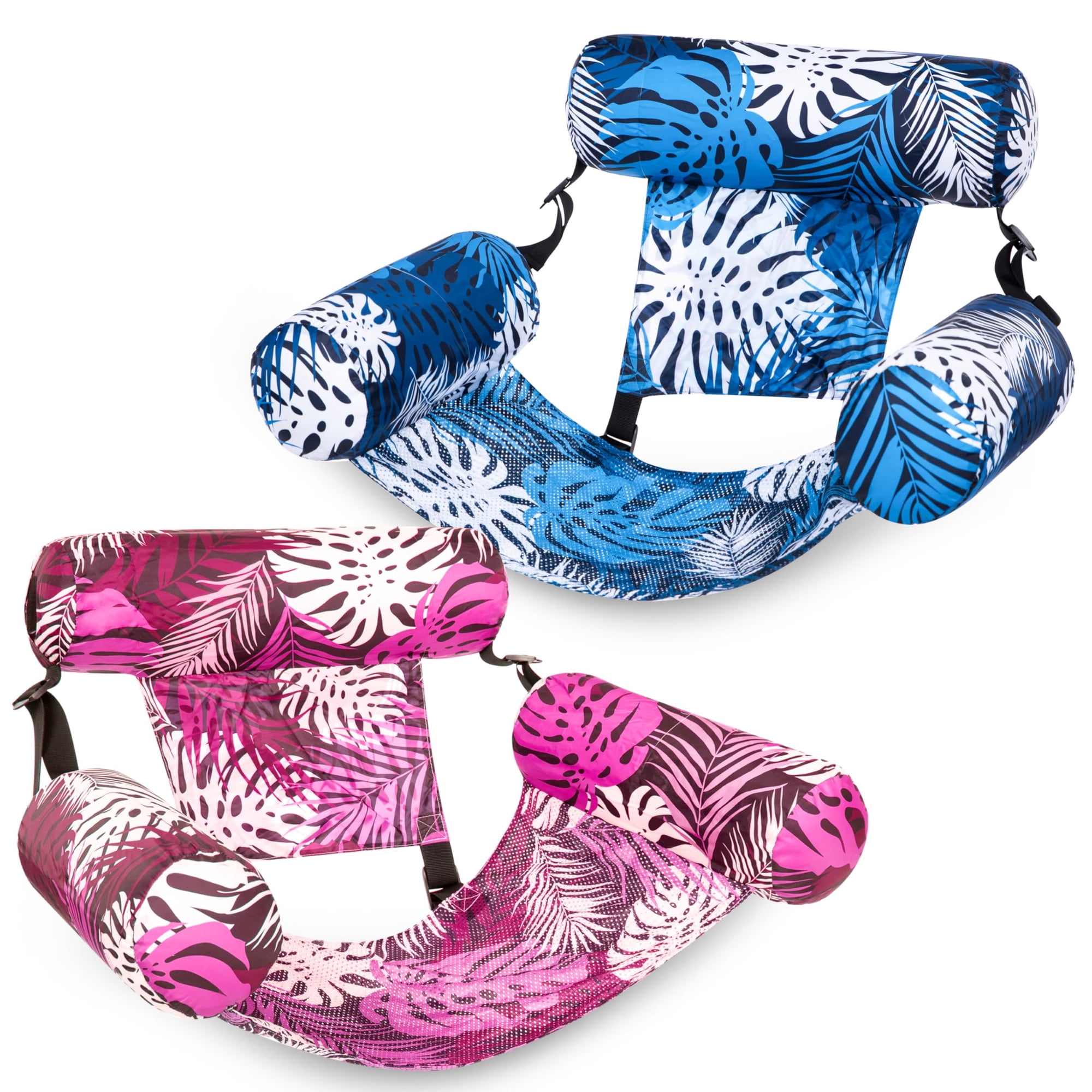 Sloosh - Flotadores Inflables Para Piscina Con Forma De Hojas Tropicales Para Adultos, Paquete De 2