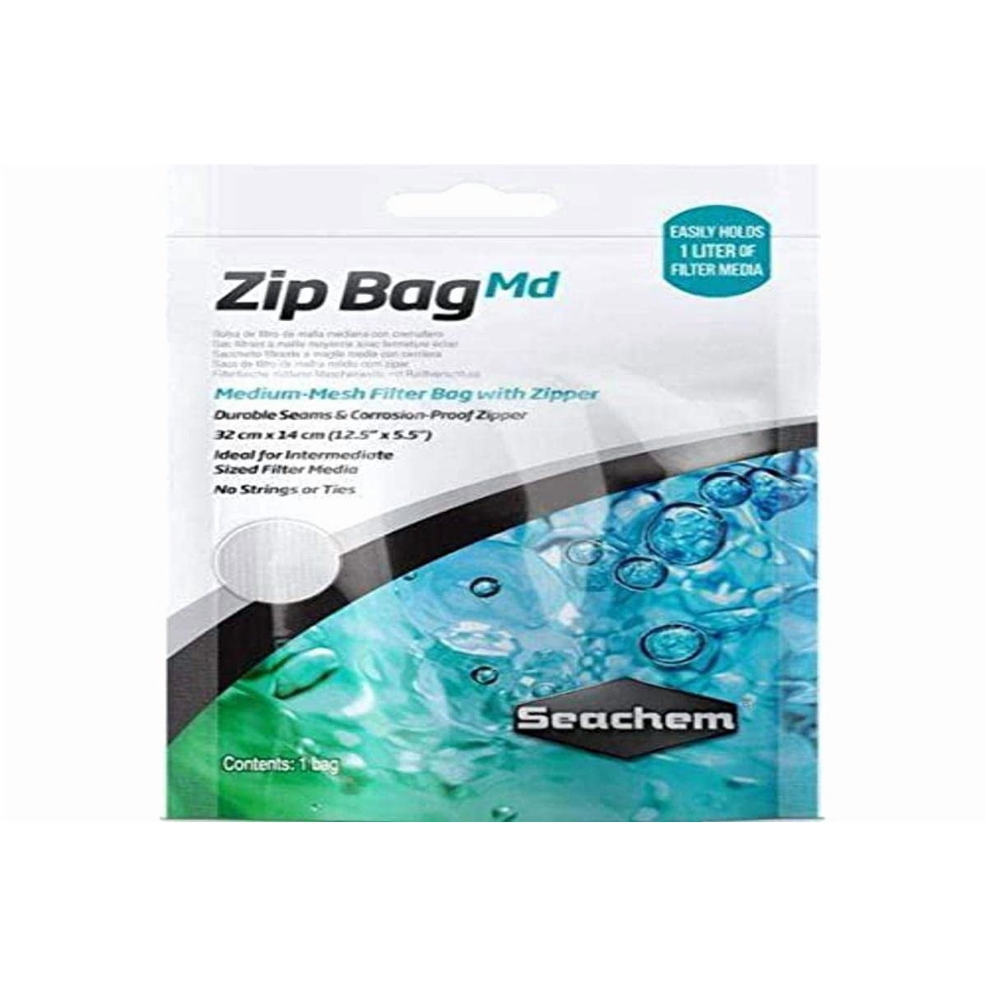 Bolsa para Medios Seachem Zip Malla Media 32x14 cm