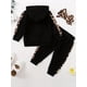 thumbnail image 5 of Adorable Baby Girl Leopard Patchwork Sweatpants Set with Hoodie and Bowknot Headband, 5 of 5