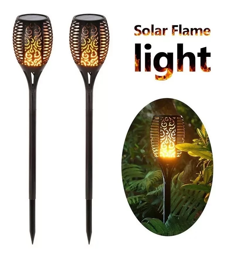 Genérico - Lámpara Antorcha Solar Led Flama Luz 51 Cm