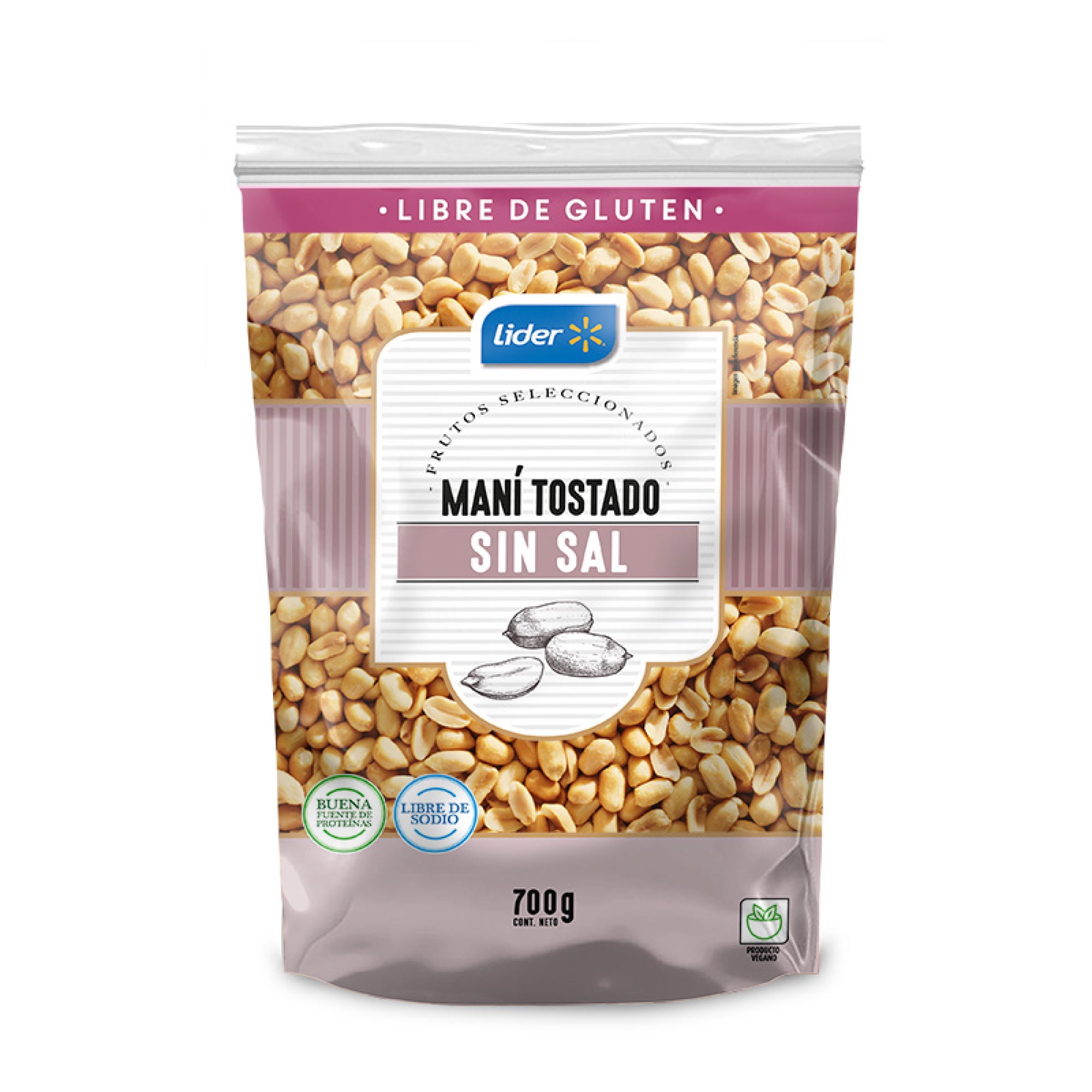Maní Tostado Sin Sal 700 g Lider