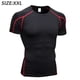 thumbnail image 2 of Camisetas de compresión de manga corta para hombre, paquete de 2, camisetas deportivas de capa base, camiseta deportiva de entrenamiento, color negro, 2 of 6