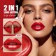 thumbnail image 2 of Lápiz labial Depuplum metálico rojo con brillo y resistente al agua, 2 of 8