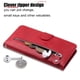 thumbnail image 2 of Funda tipo cartera para Samsung Galaxy S26 Plus con bolsillo con cremallera y ranuras para tarjetas – Función de soporte Rojo, 2 of 5